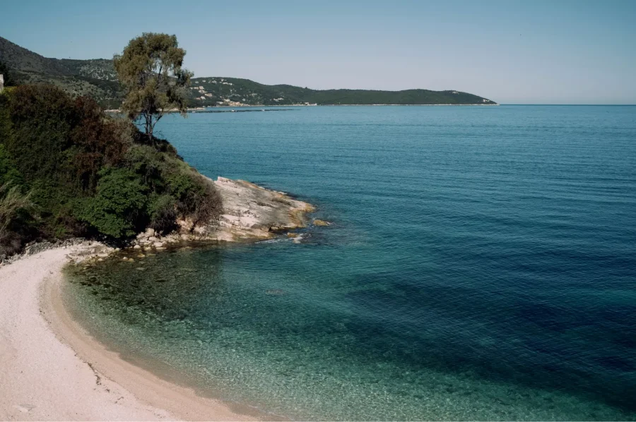 azour ionian boat cruises secluded pebble beach cove