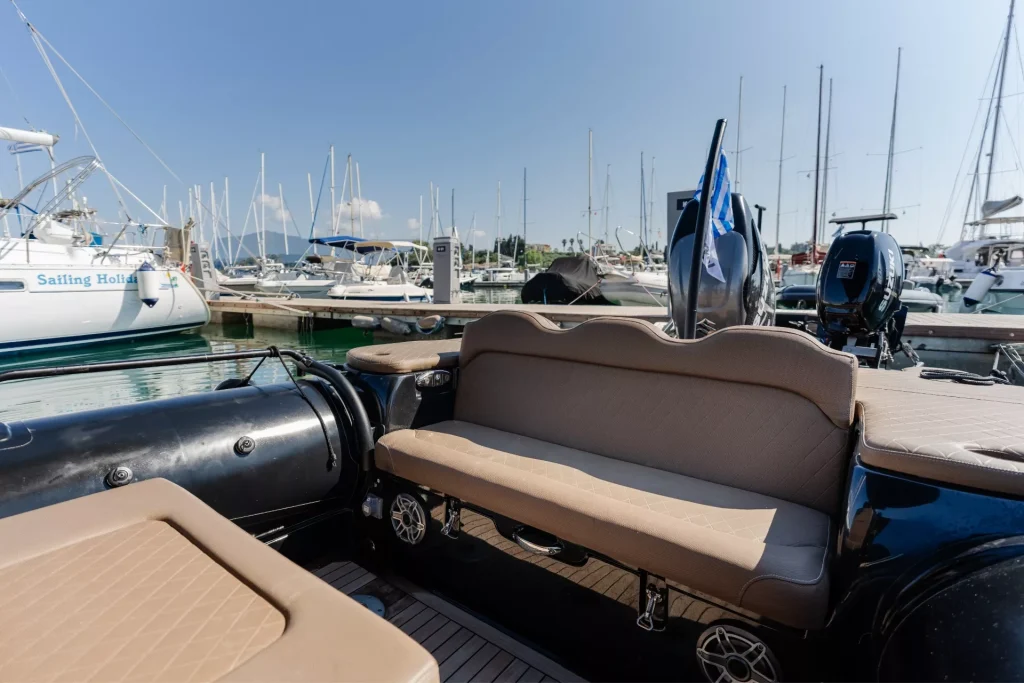 azour ionian boat cruises stern seating outboard marina