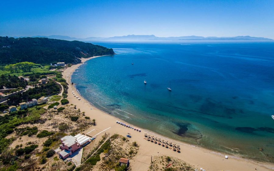 erikousa island porto beach drone